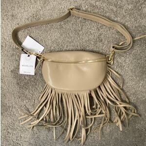 New Marlon Western Fringe Bum Bag, Tan Made in Italy